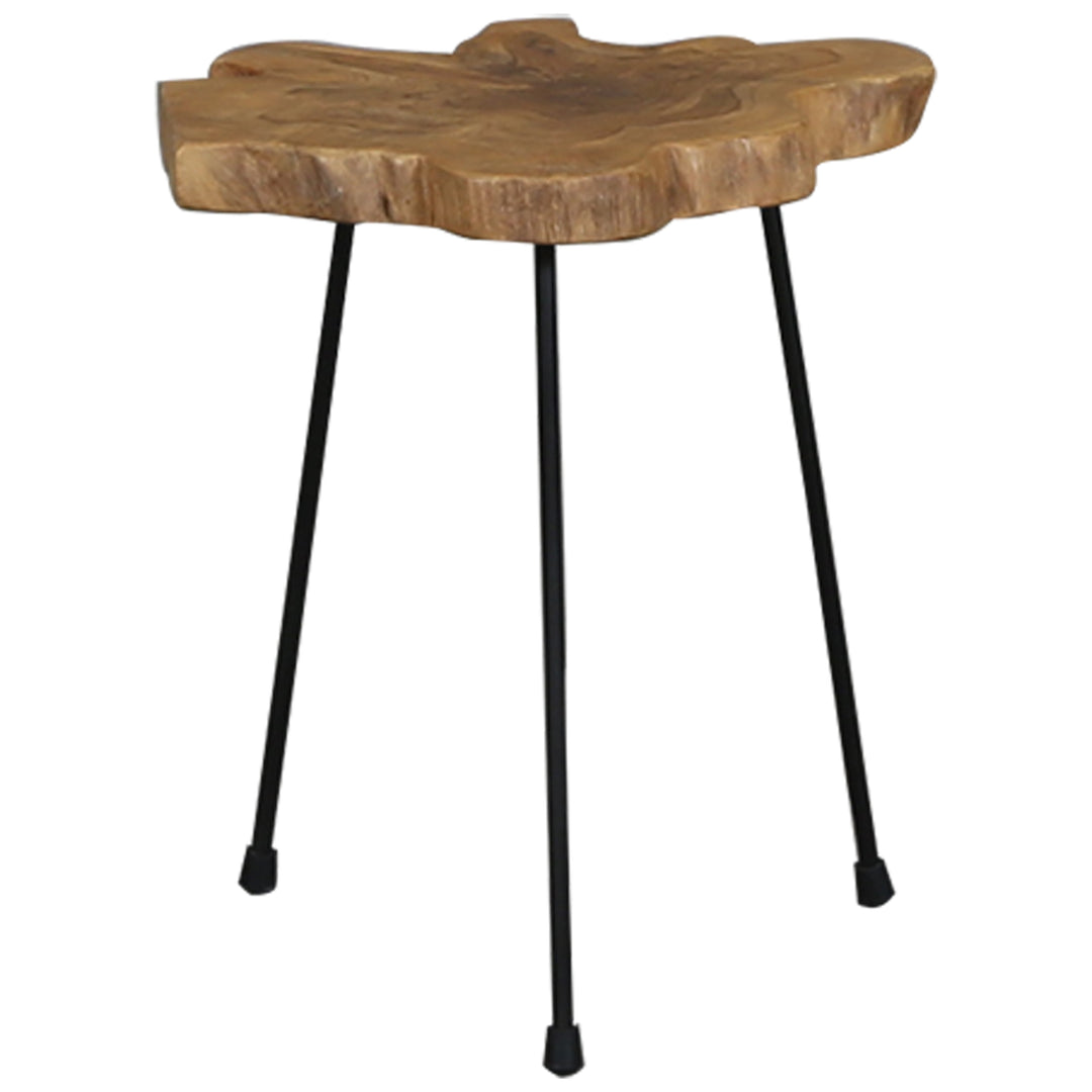 Side table made of teak wood 45x50 cm, versatile for use in the living room