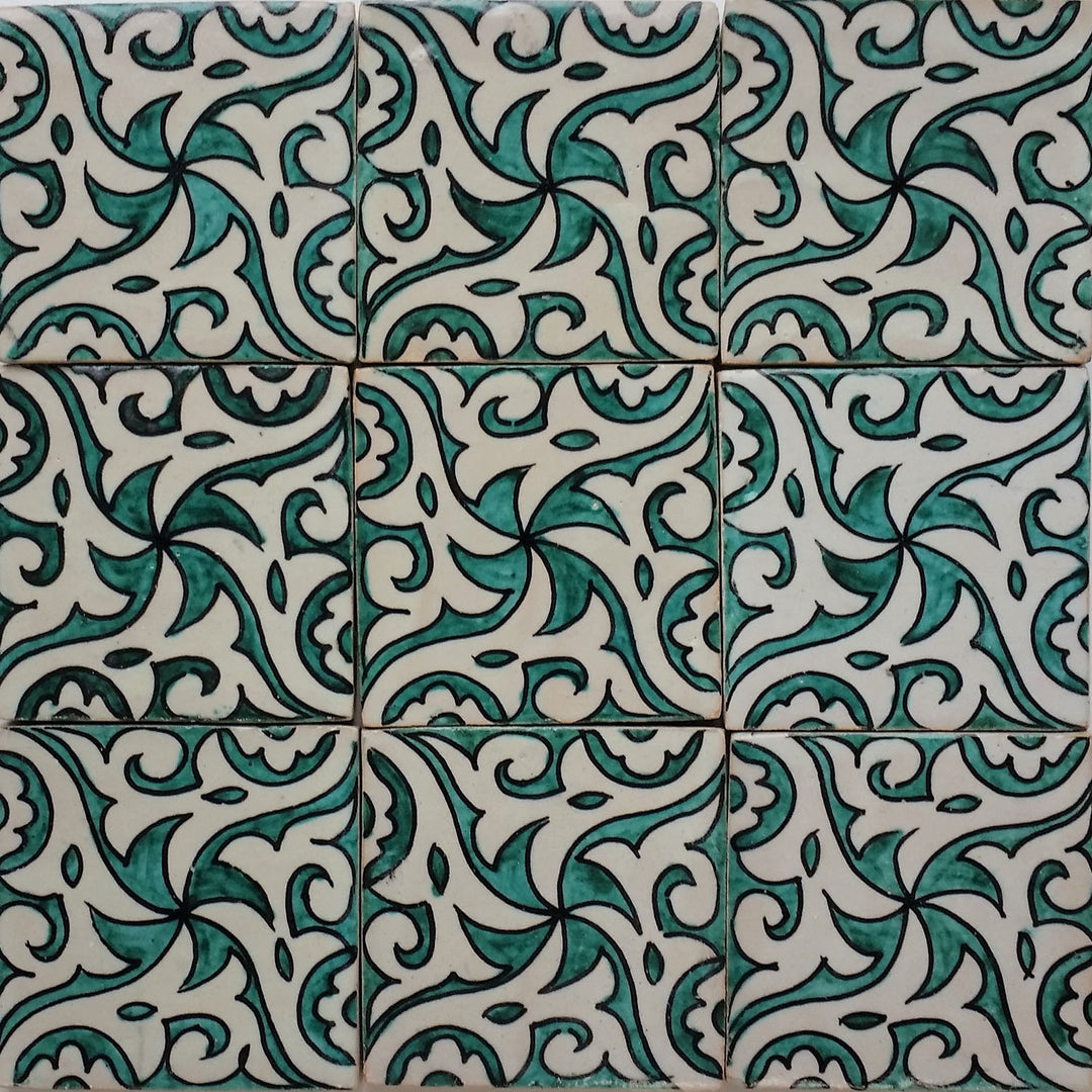 Hand painted tile - country house style