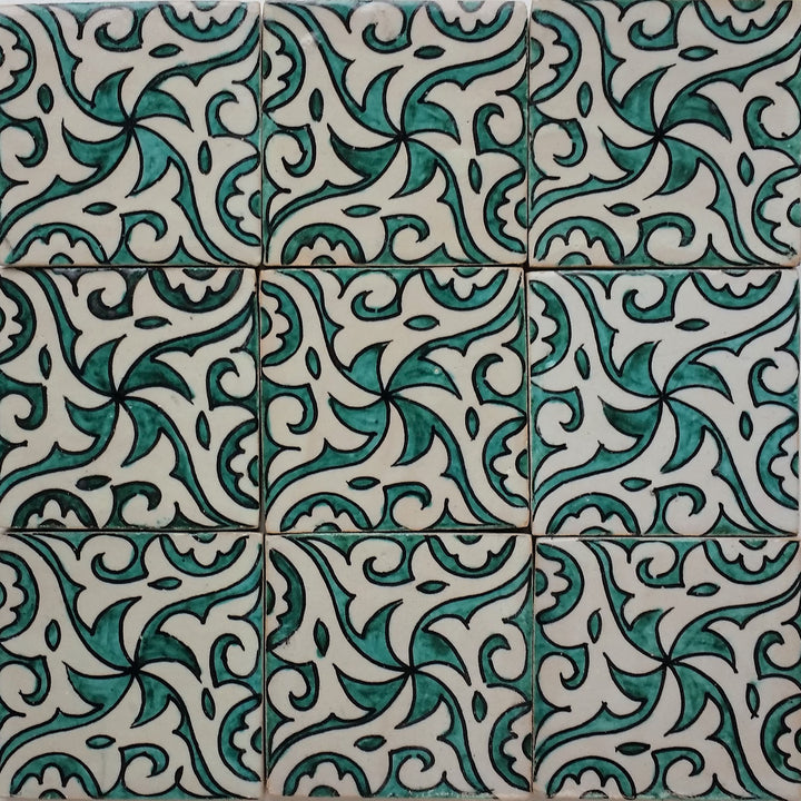Hand painted tile - country house style