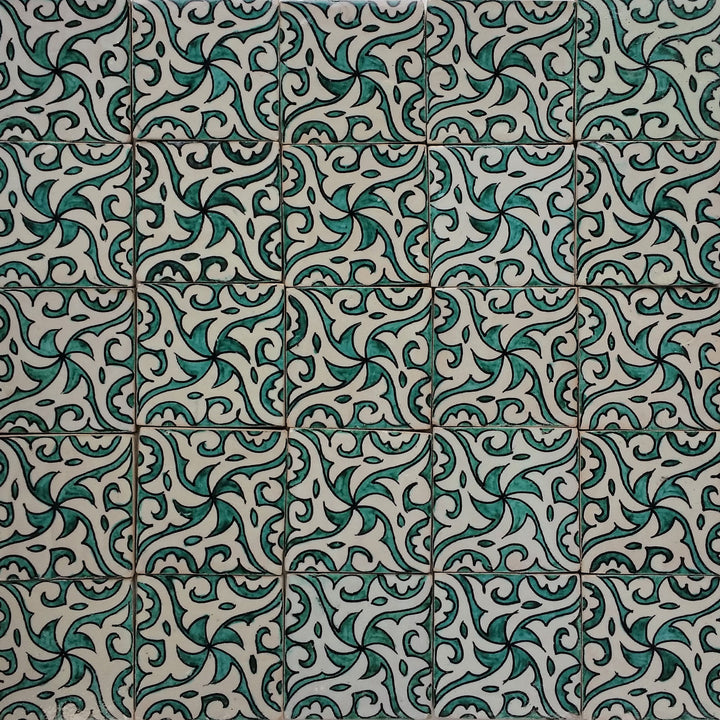 Hand painted tile - country house style