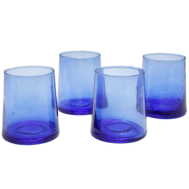 Dessert glasses set of 4, cocktail glasses, long drink glasses, iced coffee, cocktail glasses, latte macchiato, glass, blue, mouth-blown, handmade