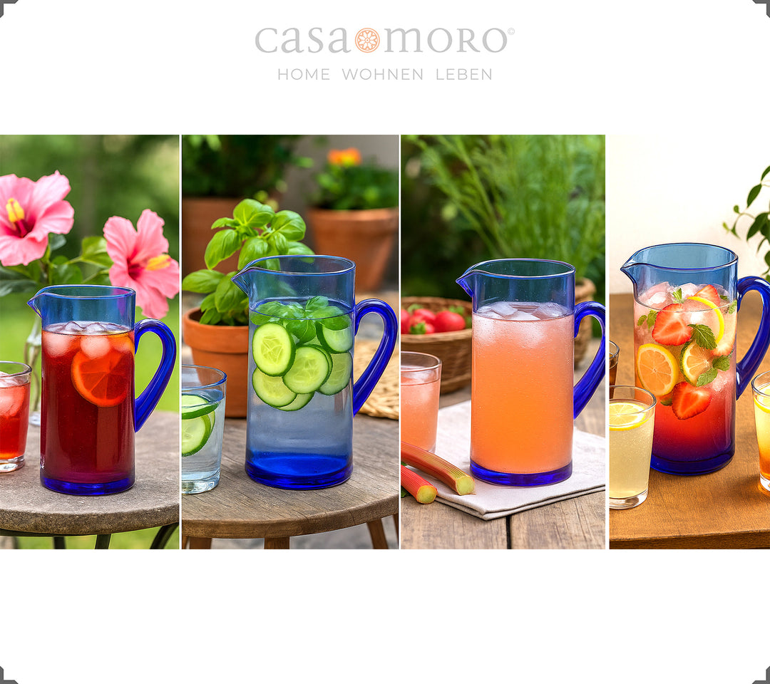 Glass carafe with 1 liter capacity - handcrafted design