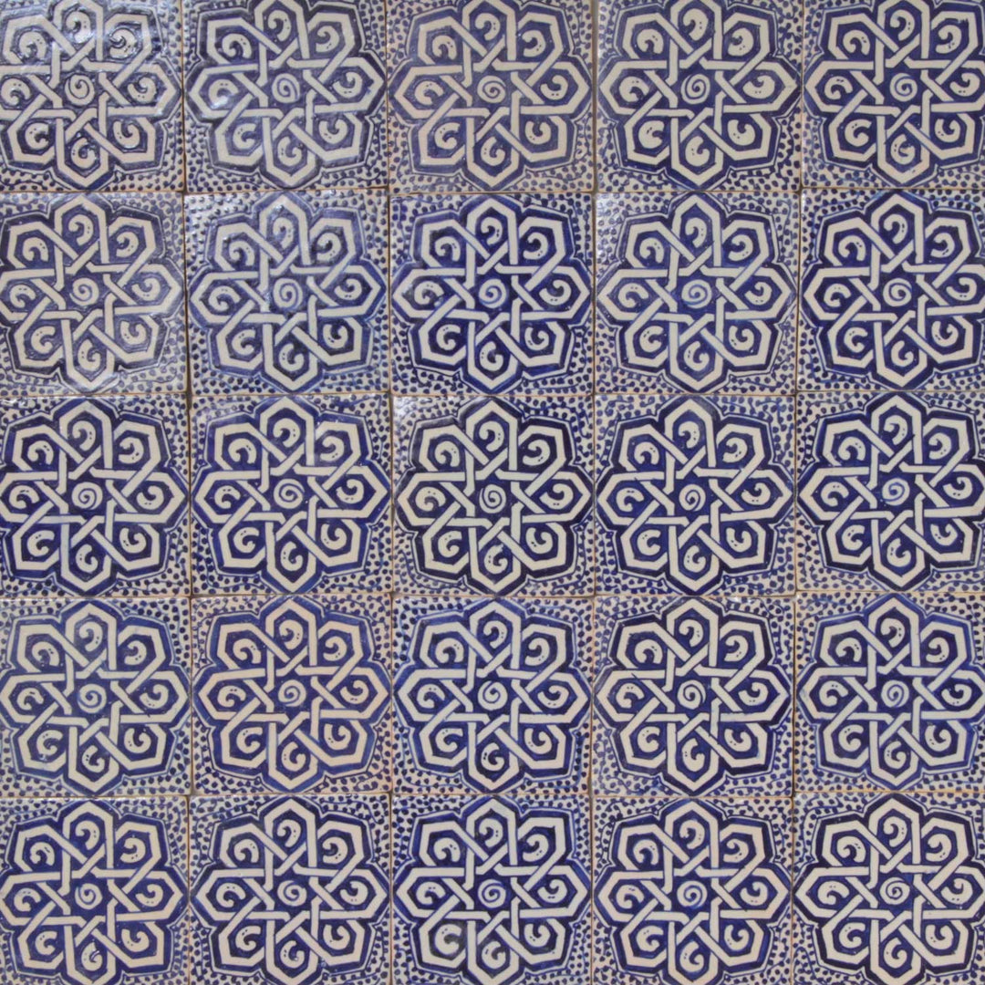 Hand painted tile 10x10 cm – blue white