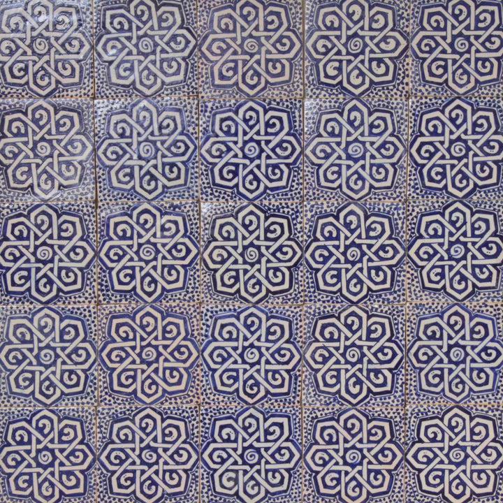 Hand painted tile 10x10 cm – blue white
