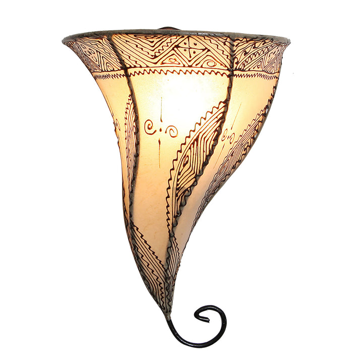 Leather wall lamp Mouza white