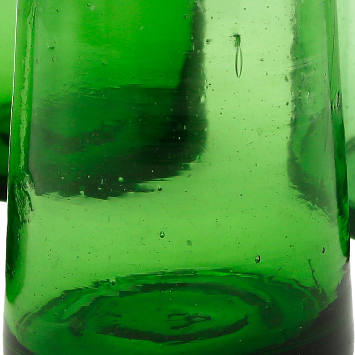 Set of 4 green glasses for long drinks - handmade & expressive