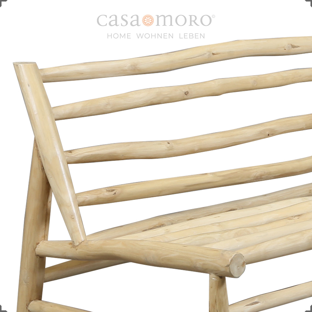 2-seater sofa teak warm natural wood, 140 cm wide