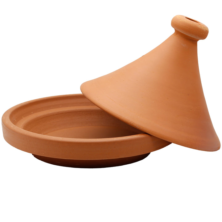 Tajine Pot from Morocco 30 cm with removed lid, natural and unglazed