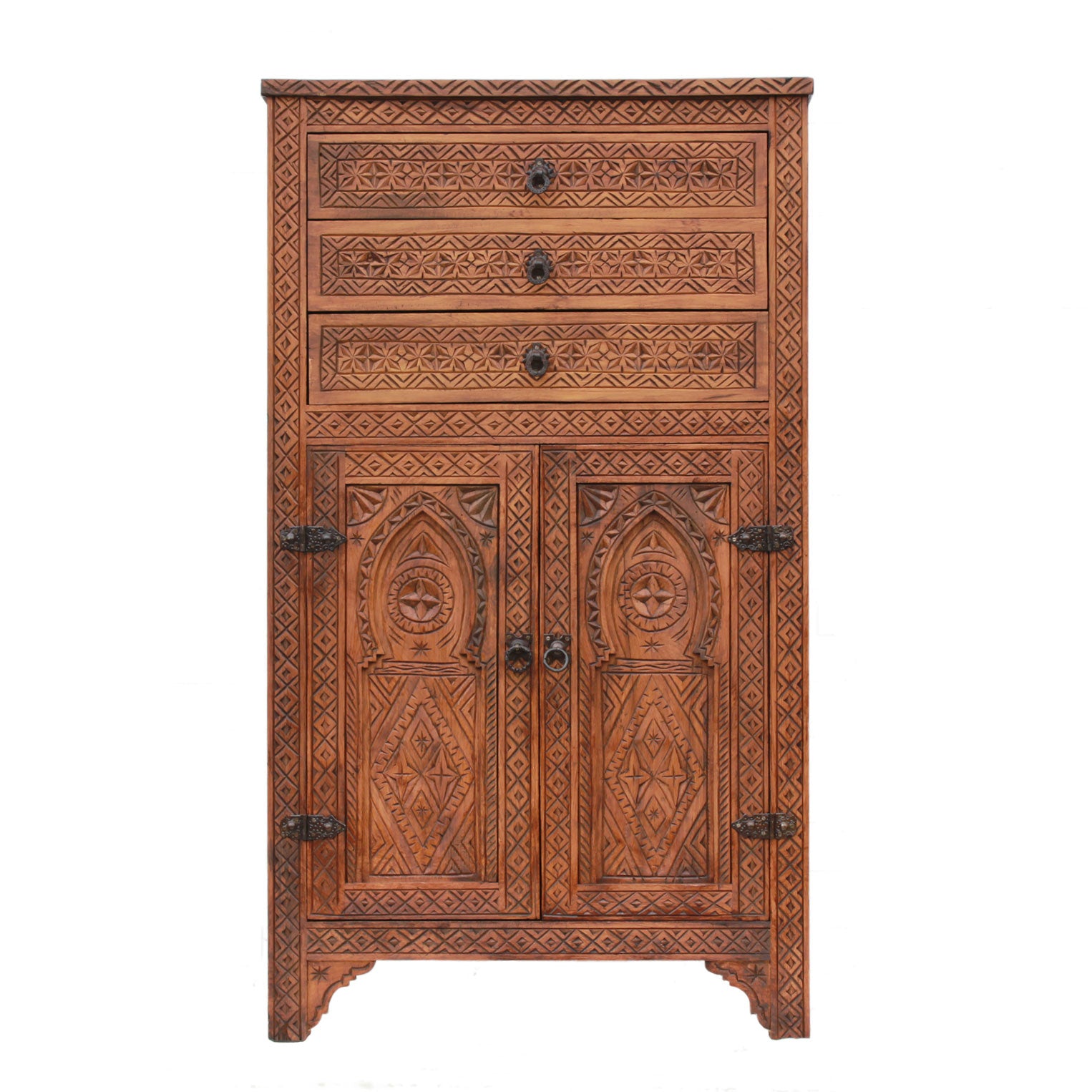 Moroccan Vertiko made of wood - narrow wooden cabinet for hallways and ...