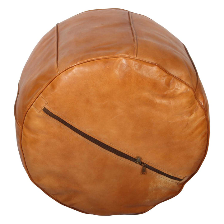 Moroccan leather seat cushion Asli Orange