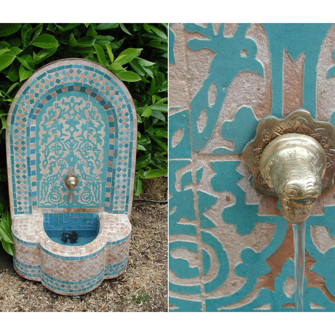 Morocco mosaic fountain Asfor light blue