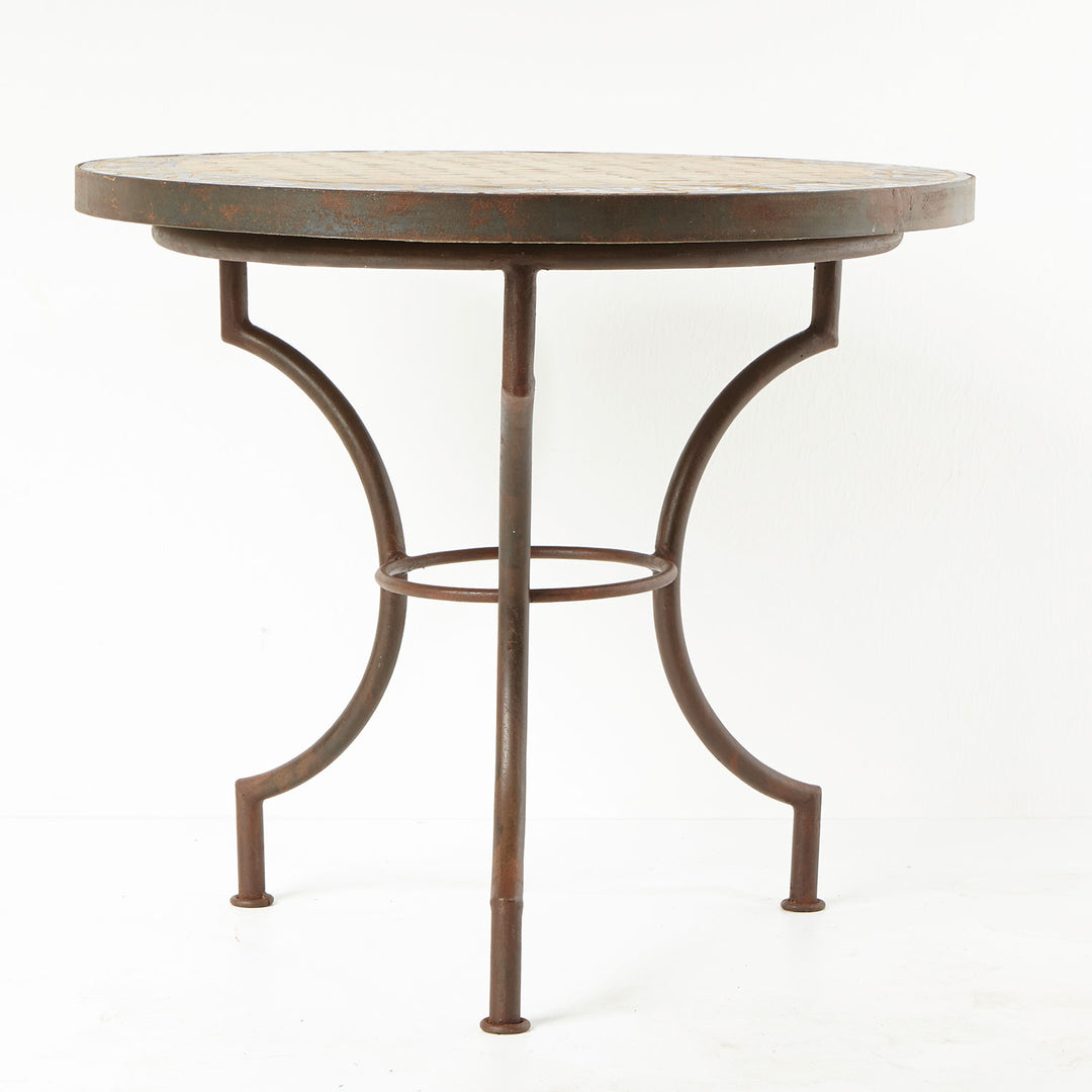 Mosaic bistro table round 70 cm Ankabut yellow