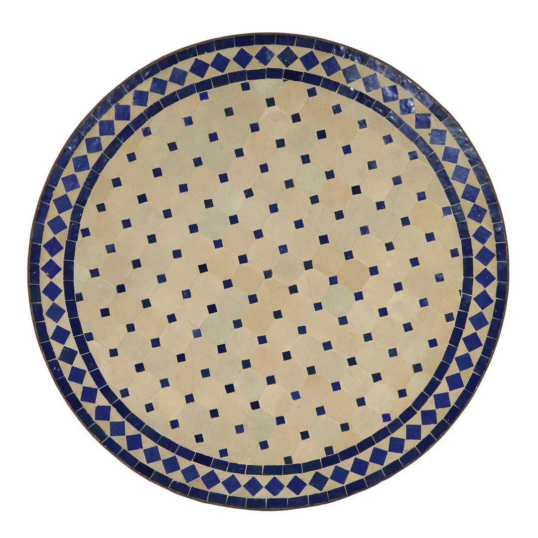 Mosaic table D90 blue/diamond