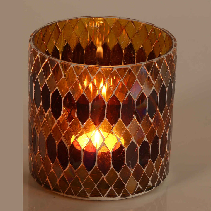 Moroccan mosaic lantern Rayan yellow