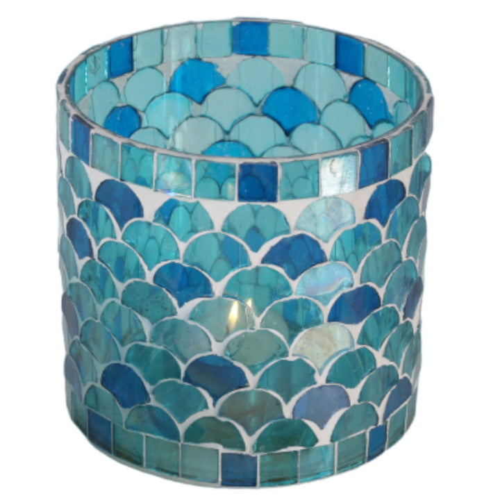 Moroccan mosaic lantern Rayan light blue