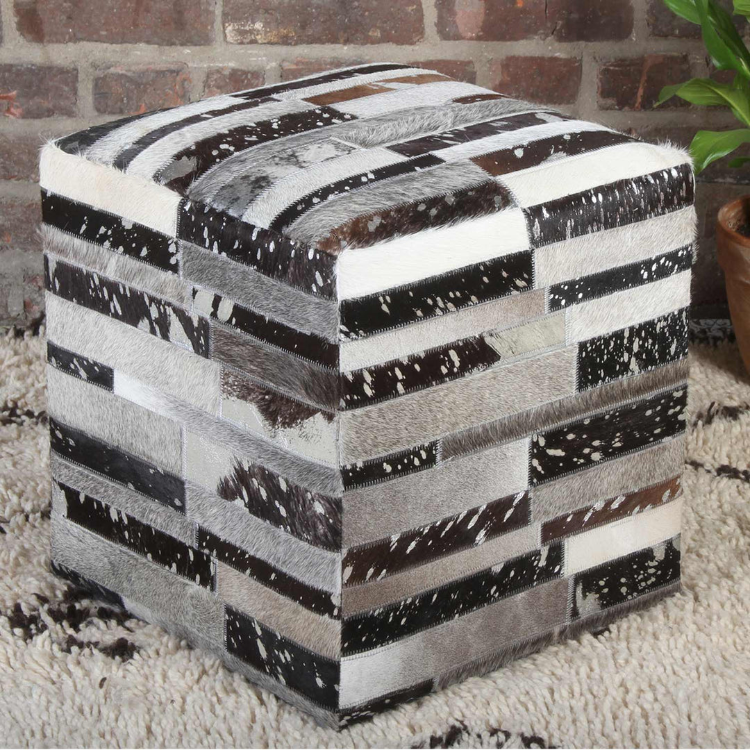 Patchwork fur stool Rinara