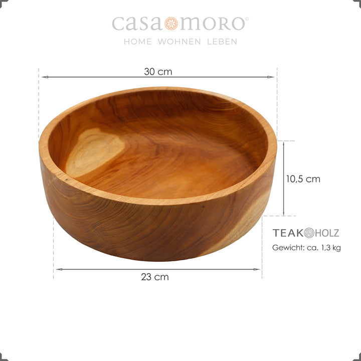 Teak bowl as a table decoration in a natural living ambience